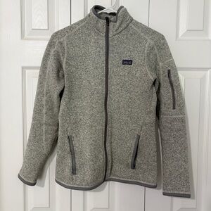 Patagonia Light Gray Full-Zip Fleece Jacket